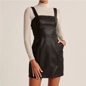 Abercrombie & Fitch Black Vegan Leather Sheath Mini Dress
